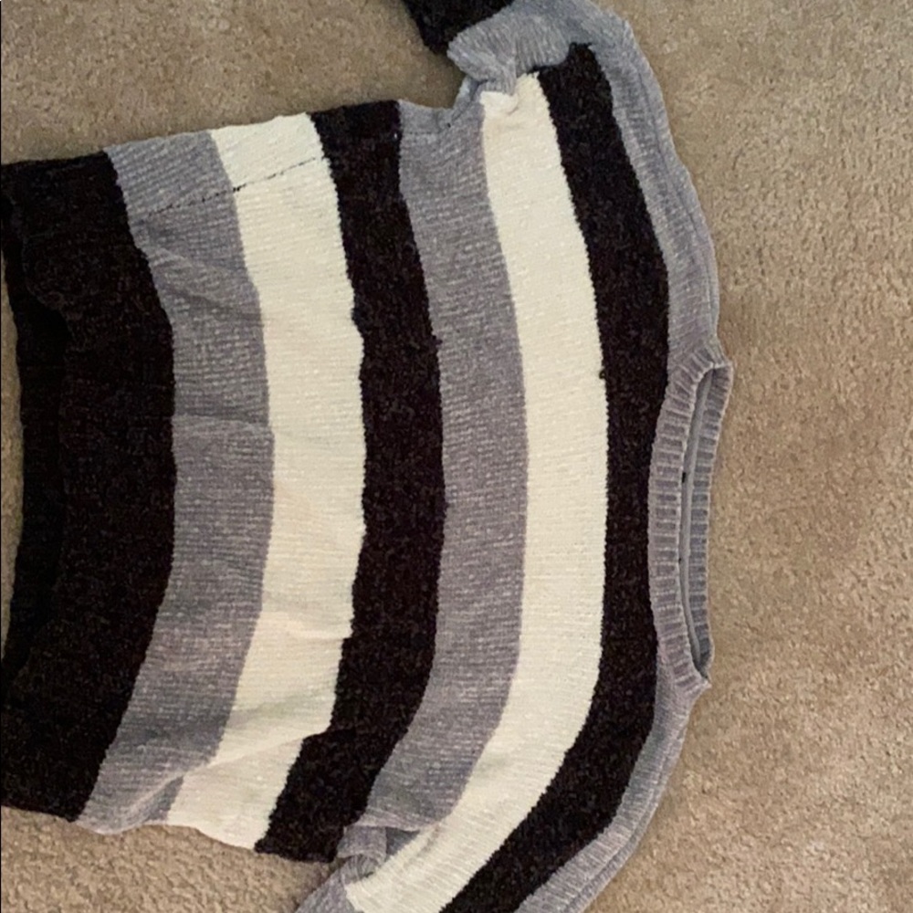 Gray stripe sweater